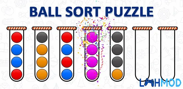 Ảnh 2 của Ball Sort – Color Puzzle Game Apk 12.0.0 Android, IOS Giao diện Ball Sort Color Puzzle Game với các ống chứa bóng màu sắc