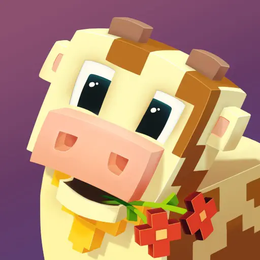 Ảnh 1 của Tải Blocky Farm MOD APK 1.2.88 (Vô hạn đá quý) cho Android iOS Blocky Farm logo mô tả tựa game nông trại với phong cách đồ họa khối lập phương