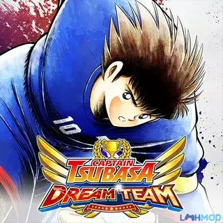 Ảnh 1 của Tải Captain Tsubasa: Dream Team Mod APK 7.1.0 (Vô Hạn Tiền) Cảnh Tsubasa đang sút bóng với hiệu ứng đặc trưng của anime