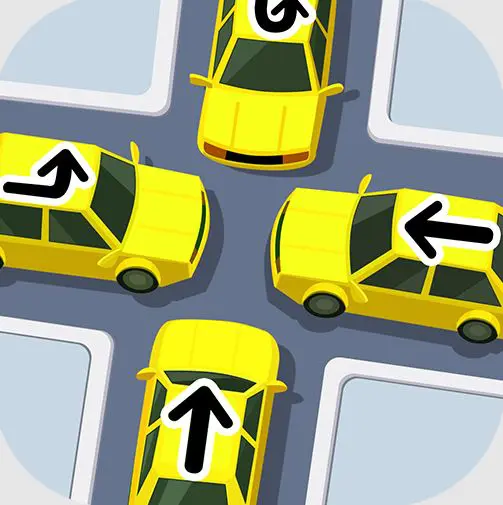 Logo game Car Escape 3D với hình ảnh xe hơi đang thoát khỏi kẹt xe