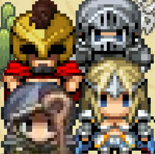 Ảnh 1 của Tải Dawn of Warriors Mod Apk 1.2.2 (Vô Hạn Đạn) cho Android iOs Logo game Dawn of Warriors Mod với hình ảnh chiến binh mạnh mẽ