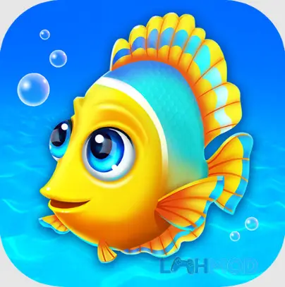 Ảnh 1 của Tải Fish Mania Apk 1.0.470 cho Android iOs Logo game Fish Mania với chú cá xanh dễ thương
