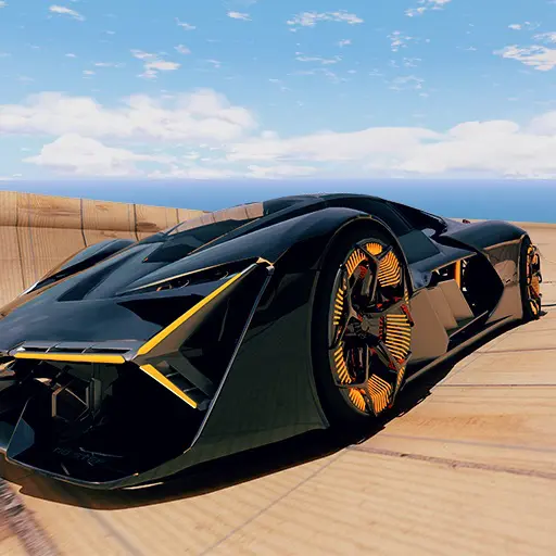 Ảnh 1 của Tải GT Car Stunt Master 3D APK 1.42 cho Android iOS Một chiếc siêu xe đang thực hiện pha nhào lộn trên không trung