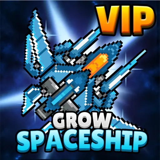 Ảnh 1 của Grow Spaceship MOD APK 5.6.8 (Tiền không giới hạn) Logo game Grow Spaceship với hình ảnh phi thuyền và tên game