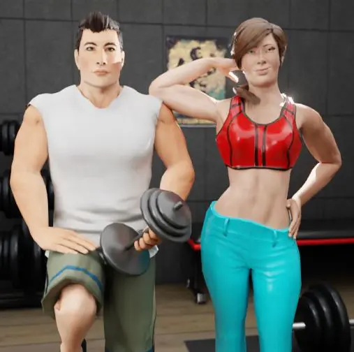 Ảnh 1 của Tải Gym Simulator Gym Tycoon 24 Mod Apk 1.02 cho Android iOs Cảnh người chơi quản lý các khía cạnh của phòng tập