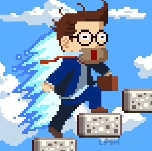 Ảnh 1 của Tải Infinite Stairs Mod Apk 1.3.128 (Vô Hạn Tiền) cho Android iOs Biểu tượng trò chơi Infinite Stairs Mod với nhân vật đang leo cầu thang