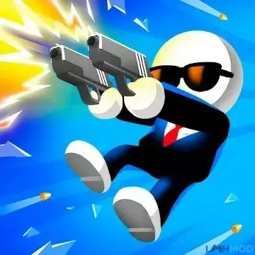 Ảnh 1 của Johnny Trigger Mod APK 1.12.17 (Vô Hạn Tiền, Mở Khóa, VIP) Điệp viên Johnny Trigger đang thực hiện một pha hành động bắn súng ngoạn mục