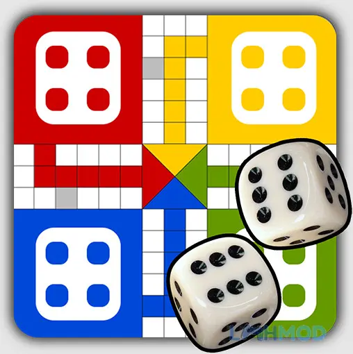 Ảnh 2 của Tải Ludo Game Apk v9.4.0.347 cho Android iOs Logo của Ludo Game mod với hình ảnh quân cờ và xúc xắc