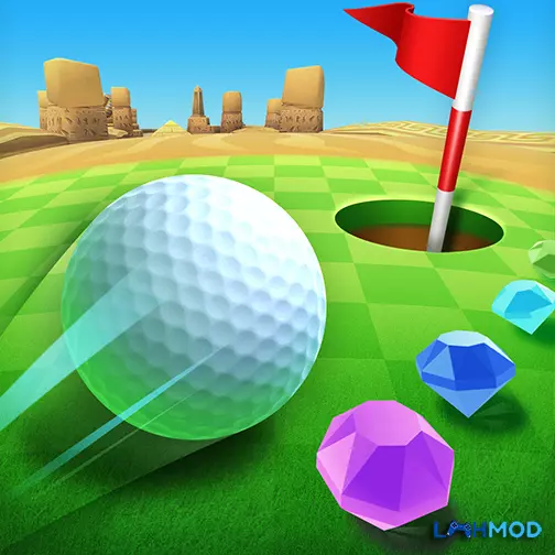 Ảnh 1 của Tải Mini Golf King MOD APK 3.61.8 (Vô hạn tiền) Android iOS Chân dung người chơi đang chuẩn bị cú đánh golf