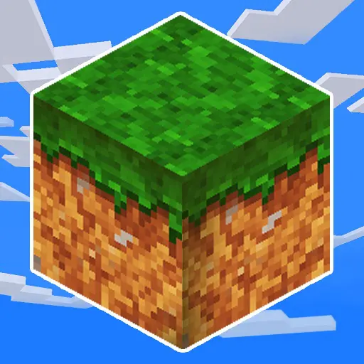 Ảnh 1 của MultiCraft – Build and Mine! MOD APK 2.0.3 (No ADS) Logo MultiCraft – Build and Mine! với hình ảnh khối lập phương và nhân vật