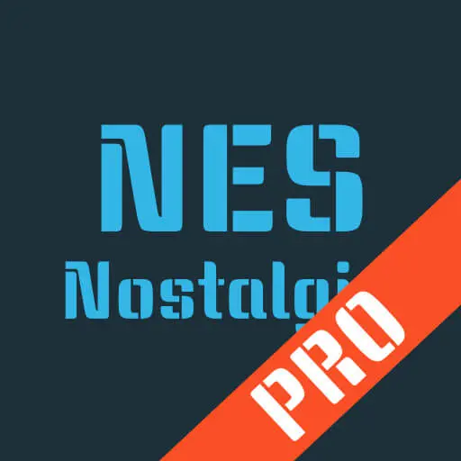 Ảnh 1 của Nostalgia.NES Pro Mod Apk 2.0.9 (Đã Trả Phí) Logo Nostalgia.NES Pro trên nền đen, hiển thị biểu tượng trò chơi retro