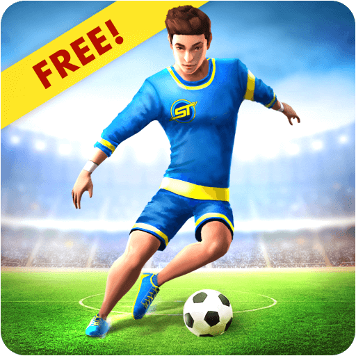 Ảnh 2 của SkillTwins Mod Apk 1.8.3 (Mở khóa tất cả) Android, IOS Logo game SkillTwins với hai cầu thủ đang rê bóng chuyên nghiệp