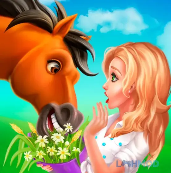 Ảnh 1 của Tải Solitaire: Texas Village Mod 1.0.40 (Vô hạn tiền) cho Android iOs Logo game Solitaire Texas Village với hình ảnh thẻ bài và ngôi làng Texas