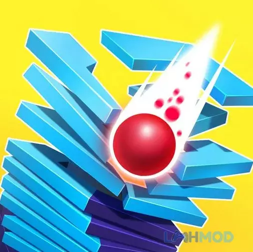 Ảnh 1 của Tải Stack Ball Mod 1.1.19 (Không quảng cáo) cho Android iOs Logo game Stack Ball Mod với quả bóng nhiều màu sắc phá vỡ các khối
