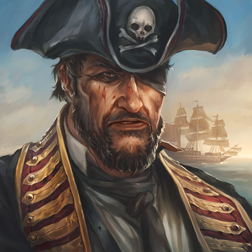 Ảnh 1 của The Pirate Caribbean Hunt APK 10.0.2 cho Android iOS Logo The Pirate Caribbean Hunt với hình ảnh con tàu cướp biển trên biển
