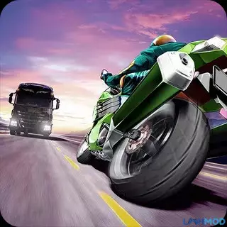 Ảnh 1 của Traffic Rider Mod APK 1.81 (Vô Hạn Tiền/Không Quảng Cáo) Giao diện game Traffic Rider Mod với xe mô tô đang di chuyển