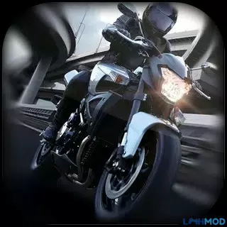 Ảnh 2 của Tải Xtreme Motorbikes Mod APK (Vô Hạn Tiền, Xe Độ) 3.5 Một chiếc xe mô tô đang thực hiện pha bốc đầu ấn tượng trên đường phố