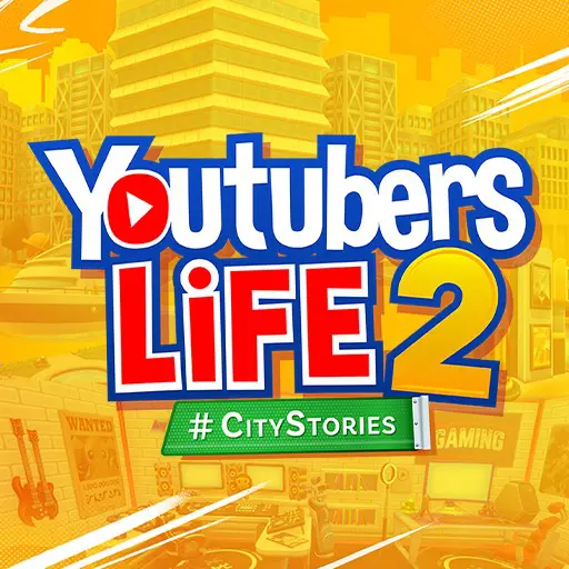 Ảnh 1 của Tải Youtubers Life 2 APK v1.8.8 cho Android iOS Logo game Youtubers Life 2 với biểu tượng kênh và micro
