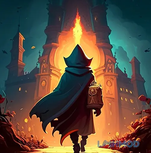 Ảnh 1 của Tải Ever Dungeon Dark Knight Mod Apk 1.0.120 (God Mode/Damage Multiplier) cho Android iOs Logo Ever Dungeon: Dark Knight Mod với hiệp sĩ và hầm ngục u ám