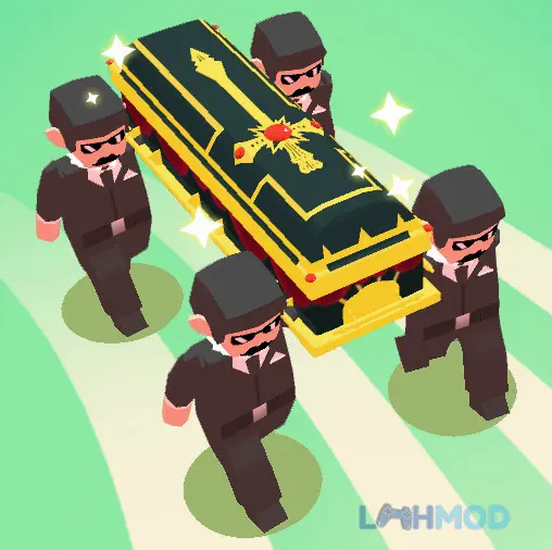 Ảnh 1 của Tải Idle Mortician Tycoon Mod Apk 1.0.19 (Vô hạn tài nguyên) cho Android iOs Logo game Idle Mortician Tycoon với gam màu vàng đen chủ đạo