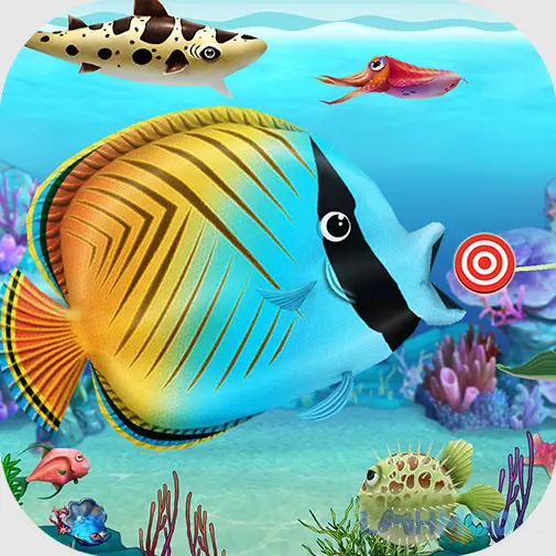 Ảnh 1 của Tải Let Me Eat 2 Apk v1.0.9 cho Android iOs Logo game Let Me Eat 2 Mod APK với hình ảnh chú cá mập há miệng