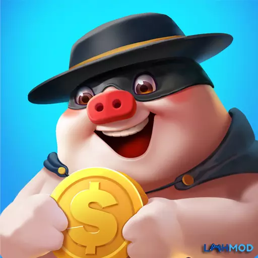 Ảnh 1 của Tải Piggy Go Mod APK V4.30.1 (Vô hạn xu/Hack xúc xắc) Android iOS Hình ảnh logo game Piggy Go với chú heo đáng yêu