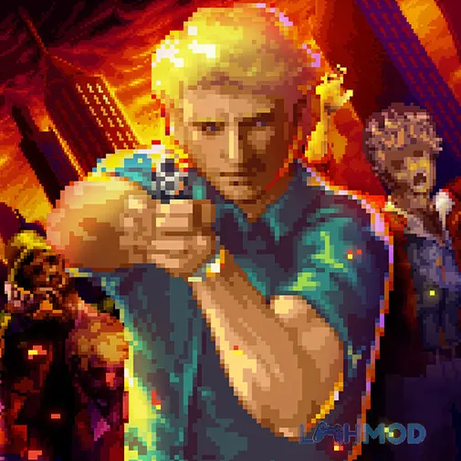 Ảnh 1 của Tải Raging Bytes Mod Apk 1.1.0g (Damage/Defense Multiplier, God Mode) cho Android iOs Logo game Raging Bytes Mod với hình ảnh nhân vật chính và zombie