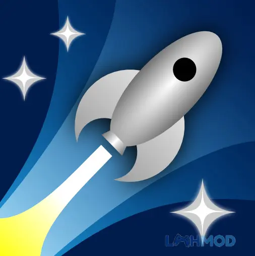 Ảnh 1 của Tải Space Agency Mod Apk 1.9.8 (Quick Launches, Money) cho Android iOs Logo Space Agency Mod với hình ảnh tàu vũ trụ và không gian