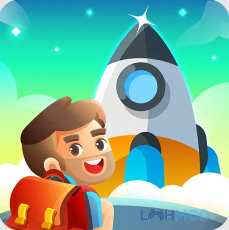 Ảnh 1 của Tải Space Inc Mod Apk 1.5.6 (Miễn phí Phần thưởng) cho Android iOs Logo của trò chơi Space Inc Mod trên nền vũ trụ xanh tím