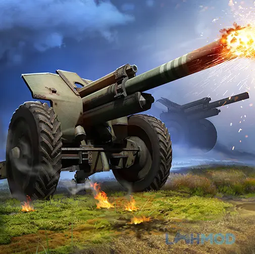 Tải World of Artillery Cannon Mod Apk v2.36.0 (Freeze Gold, Unlocked Cannon)