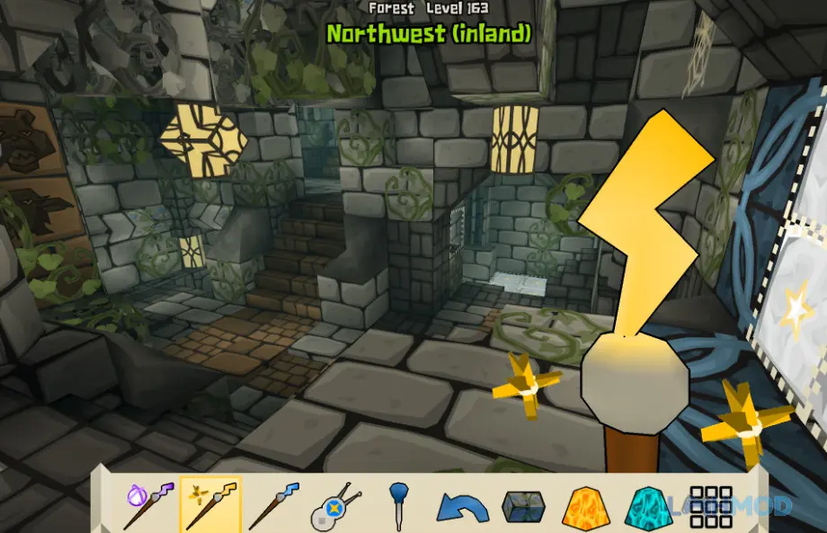 Cảnh người chơi khám phá thế giới mở rộng lớn trong Angeldust