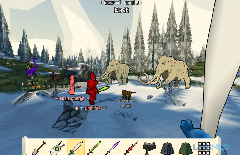 Giao diện chơi nhiều người và tương tác trong Angeldust