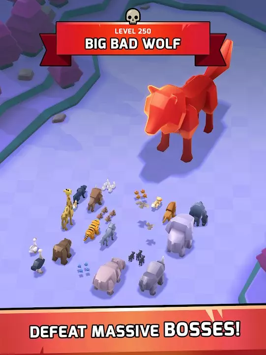 Ảnh 4 của Tải game Animal Warfare Mod APK 2.9.4 (Menu, Vô Hạn Tiền) Màn hình lựa chọn đội hình và cấp độ trong Animal Warfare Mod