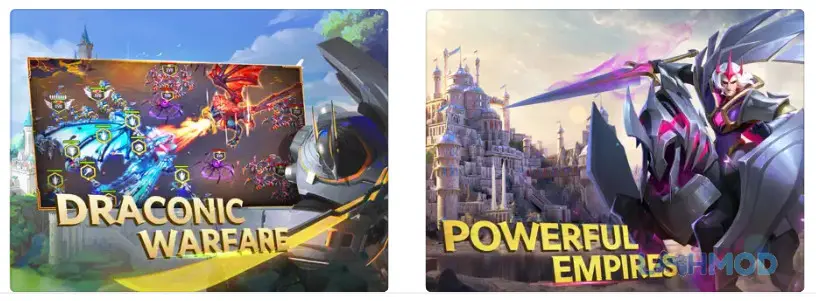 Ảnh 2 của Tải Art of Conquest Chân Trời Tối Mod Apk 1.23.40 (Bản đầy đủ) cho Android iOs Cảnh chiến đấu hoành tráng với nhiều đơn vị quân trong Art of Conquest Chân Trời Tối Mod