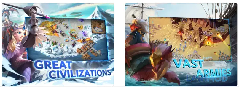 Ảnh 3 của Tải Art of Conquest Chân Trời Tối Mod Apk 1.23.40 (Bản đầy đủ) cho Android iOs Người chơi điều khiển quân đội trên bản đồ chiến thuật ô vuông của Art of Conquest Chân Trời Tối Mod