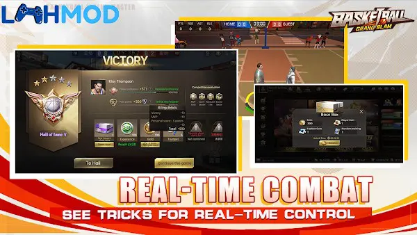 Ảnh 2 của Tải Basketball Grand Slam APK 0.35.4 cho Android iOS Cầu thủ thực hiện pha ném rổ đẹp mắt trong Basketball Grand Slam