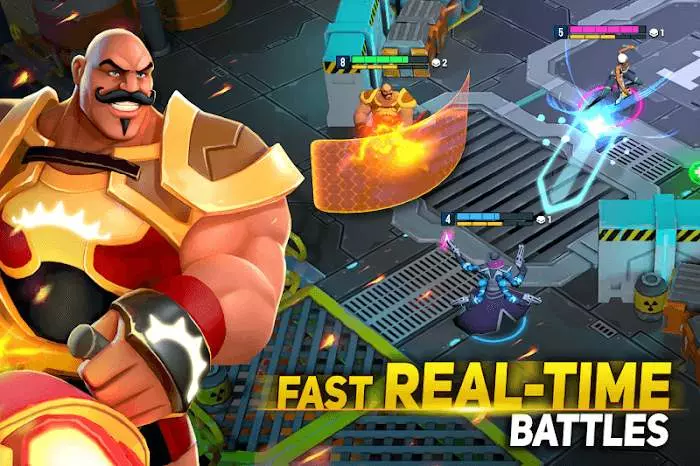 Ảnh 2 của Battle Royale: Ultimate Show Mod APK 1.05 (Menu, Vô Hạn Tiền, Medkit, Grenada) Anh hùng trong Battle Royale: Ultimate Show Mod đang đối đầu trong trận chiến
