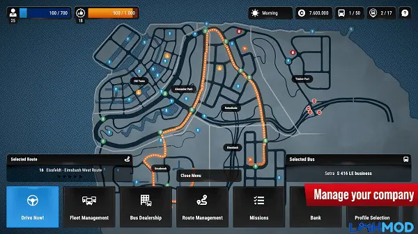 Ảnh 4 của Bus Simulator City Ride Mod Apk 1.1.2 (Trả phí đầy đủ) Giao diện điều khiển xe buýt thân thiện, dễ nắm bắt