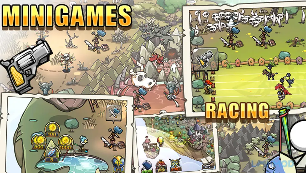 Ảnh 4 của Tải Cartoon Defense 4 Mod Apk 1.2.7 (Vô Hạn Tiền) cho Android iOs Quân đội của người chơi đối đầu với nhiều loại quái vật trong Cartoon Defense 4 Mod