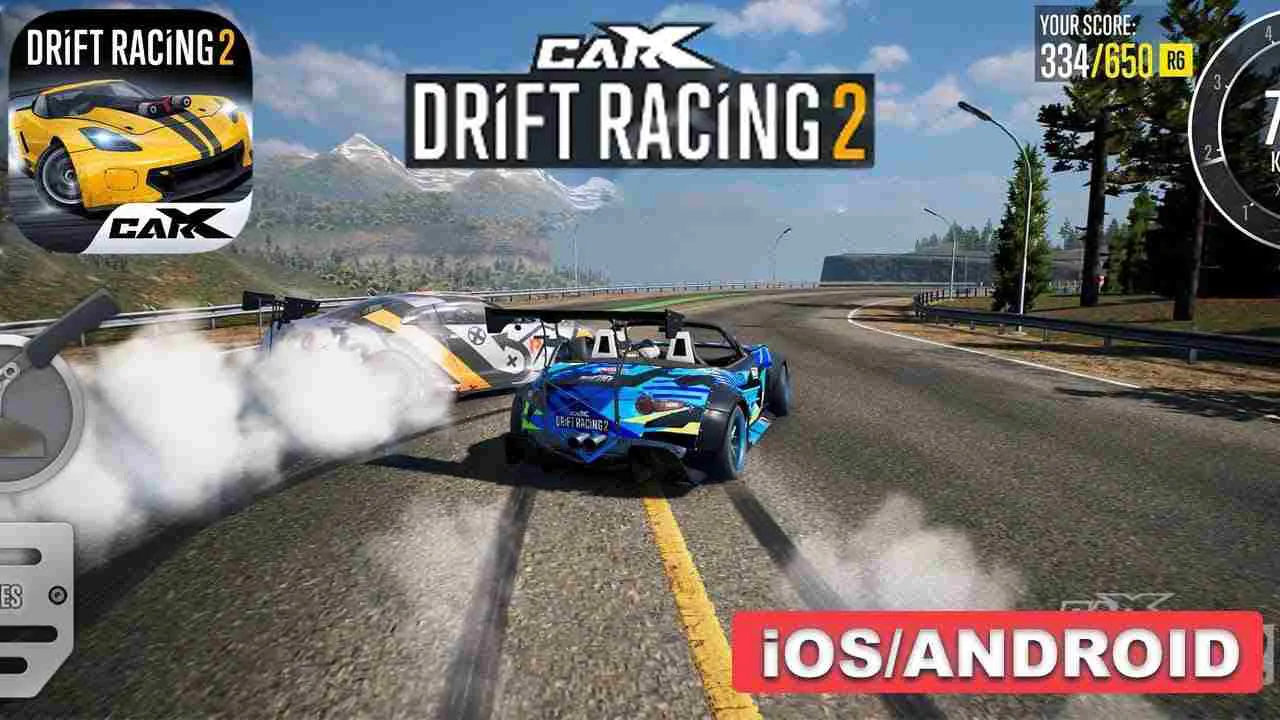 Ảnh 2 của CarX Drift Racing 2 MOD APK 1.26.1 (Menu, Vô hạn tiền) Một góc đường đua với hiệu ứng ánh sáng và môi trường chi tiết