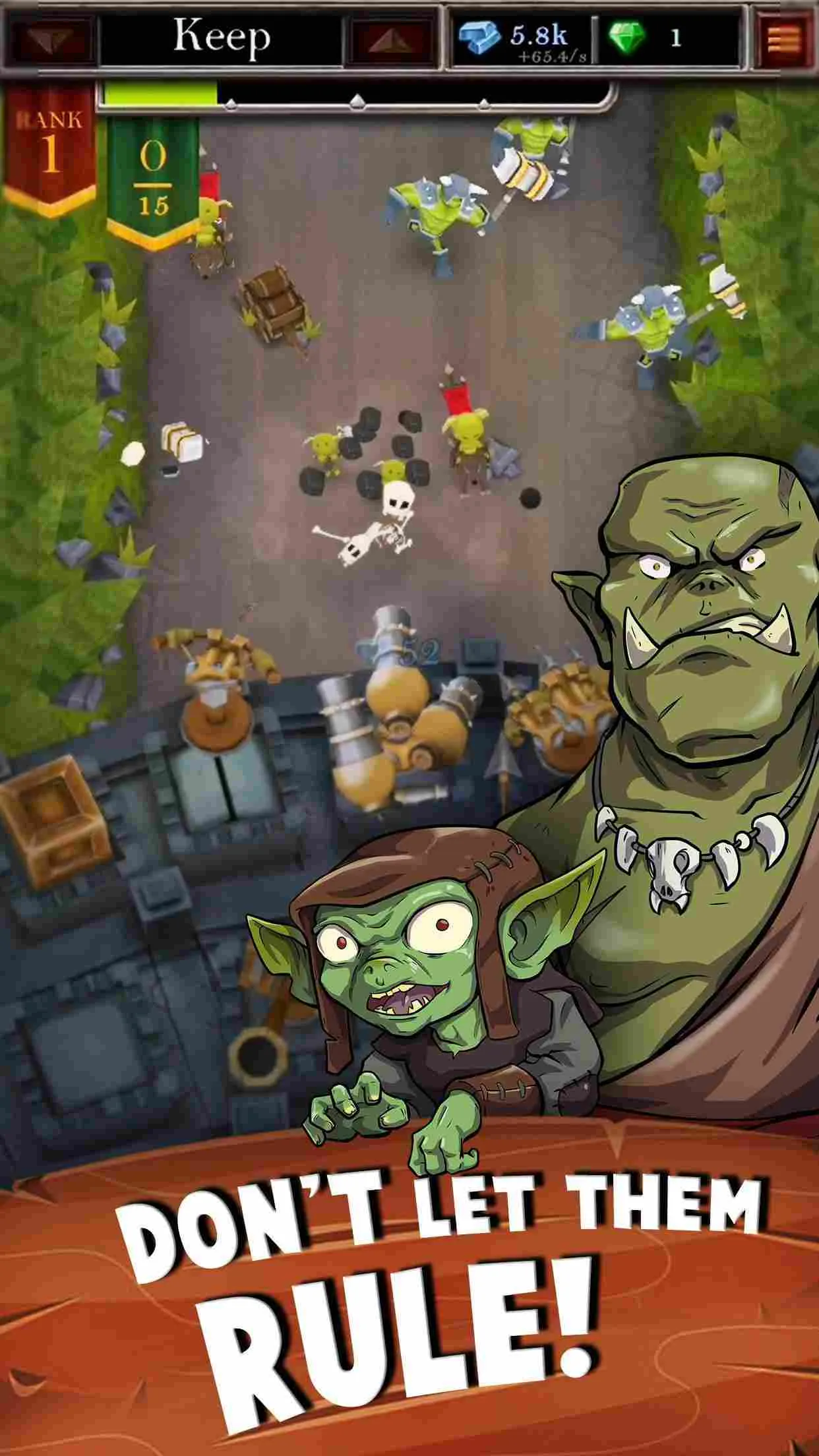 Ảnh 3 của Tải game Castle Fusion Idle Clicker Mod APK 1.9.6 (Vô hạn tiền) Hệ thống thẻ bài và giao diện chiến đấu trong Castle Fusion Idle Clicker mod