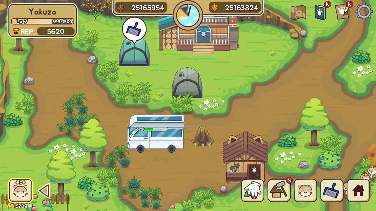 Ảnh 5 của Tải game Cat Forest Mod APK 2.22 (Vô hạn tài nguyên, năng lượng) Cảnh quan khu rừng và hoạt động của mèo trong Cat Forest