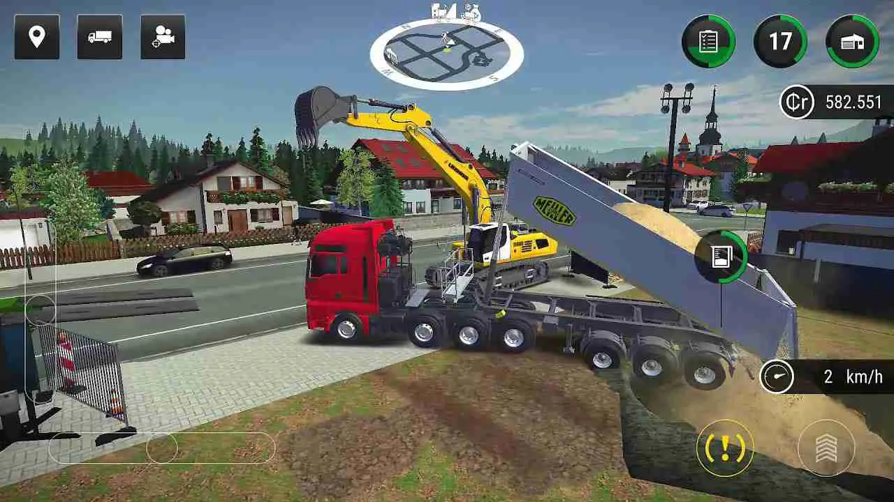 Ảnh 2 của Tải Construction Simulator 3 Mod APK v1.1.1472 (Vô Hạn Tiền) Xe công trình đang hoạt động trong Construction Simulator 3 Mod