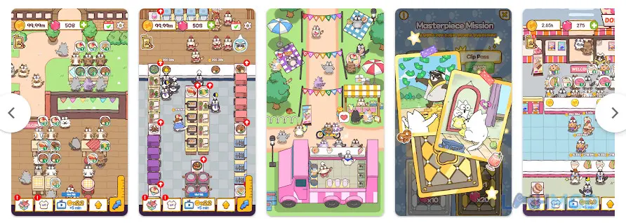 Ảnh 2 của Tải Cooking Cats Idle Tycoon Apk 21 cho Android iOs Hình ảnh các món ăn và không gian nhà hàng do mèo điều hành