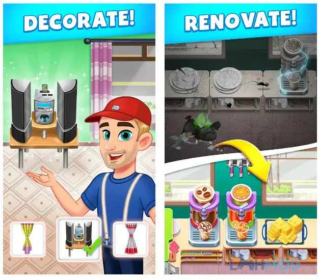 Ảnh 2 của Tải Cooking My Story Mod Apk 2.0.1 (Vô hạn kim cương) cho Android Một cảnh chơi Cooking My Story với giao diện nấu ăn