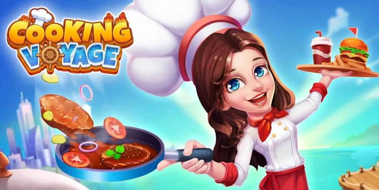 Ảnh 2 của Tải game Cooking Voyage Mod APK 1.10.16+eca0cb3 (Menu, Vô Hạn Tiền) Giao diện Cooking Voyage Mod APK với các món ăn và khách hàng