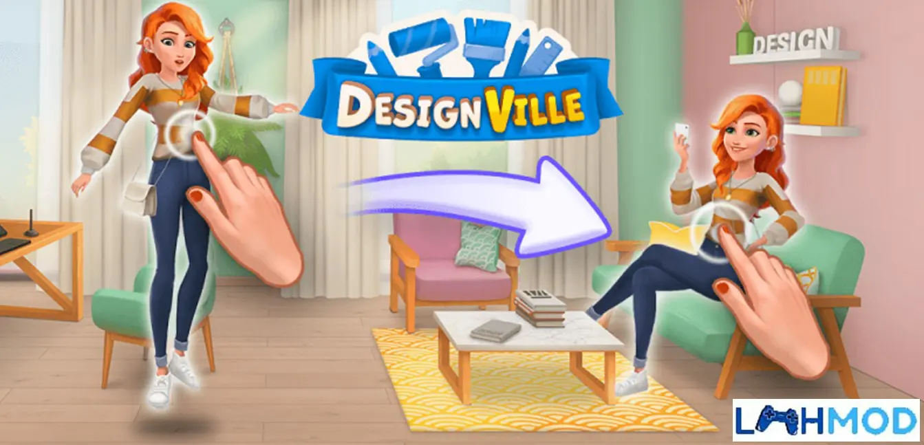 Ảnh 1 của DesignVille MOD APK (Vô hạn tiền) v1.154.0 Thiết kế nội thất căn phòng với đồ đạc hiện đại trong DesignVille