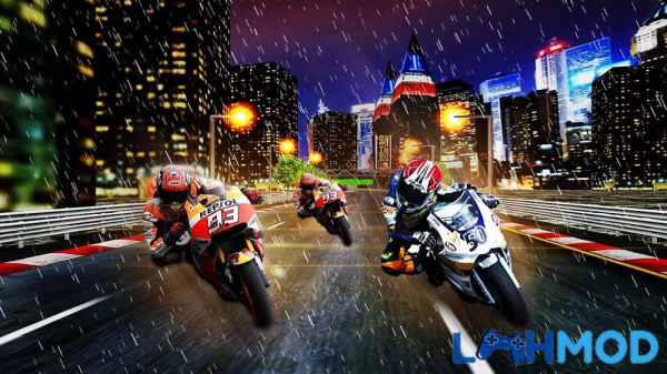 Đồ họa 3D đẹp mắt của game Drag Racing Bike