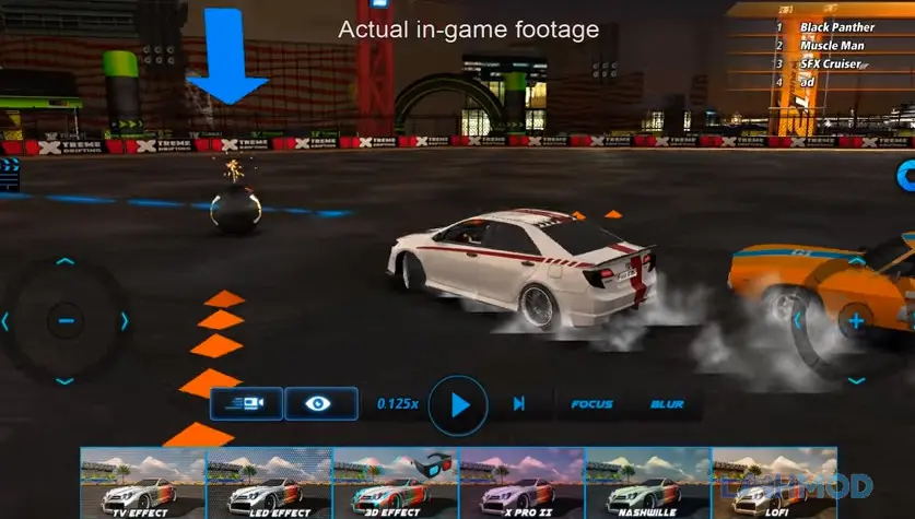Ảnh 2 của Tải Dubai Drift 2 Mod Apk 2.5.6 (Vô Hạn Tiền) cho Android iOs Cảnh quay hành động một chiếc xe đang drift trong Dubai Drift 2 Mod