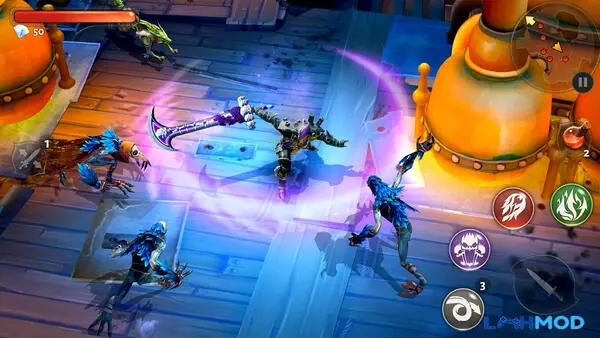 Ảnh 2 của Dungeon Hunter 5 Mod Apk 4.8.0 (vô hạn tiền, đá quý) Hình ảnh chiến đấu trong Dungeon Hunter 5